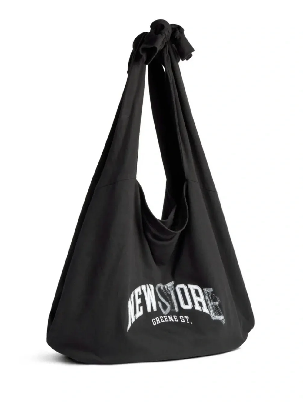 Balenciaga New Jersey Hobo Bag Black Large Cotton Shoulder Bag NWT Italy